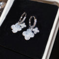 2026 Copper Zircon Flower Crystal Star Stud Earrings, Sweet Light Luxury Round Summer Jewelry view 2