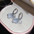 2026 Copper Zircon Flower Crystal Star Stud Earrings, Sweet Light Luxury Round Summer Jewelry view 4