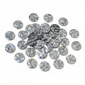 6-12mm Stainless Steel Vacuum Plated Irregular Embossed Ripple Round Disc DIY Necklace Charm view 3