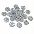 6-12mm Stainless Steel Vacuum Plated Irregular Embossed Ripple Round Disc DIY Necklace Charm view 4