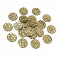 6-12mm Stainless Steel Vacuum Plated Irregular Embossed Ripple Round Disc DIY Necklace Charm view 2