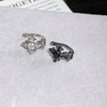 Sparkling Zircon Cross Flower Copper Clip-on Earrings For Women Light Luxury Geometric Ear Cuffs view 2