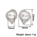 Elegant Leaf Zircon Imitation Pearl Drop Earrings For Wedding Banquet Engagement Jewelry view 4