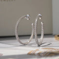 New Geometric Round Hoop Stud Earrings, Minimalist Versatile Statement Party Jewelry view 2