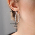 New Geometric Round Hoop Stud Earrings, Minimalist Versatile Statement Party Jewelry view 4