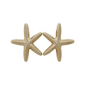 Alloy Crumpled Metal Starfish Stud Earrings With Silver Pins, Luxury Statement European Style view 5