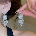 Playful Luxury Copper Round Full Zircon Stud Earrings Geometric Celebrity Style view 2