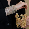 2026 New Alloy Leaf Cutout Open Cuff Bangle For Women, Statement Minimalist Fashion Jewelry view 3