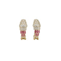Luxury Geometric C Shape Full Zircon Copper Stud Earrings With Silver Pins view 5