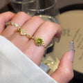 2026 New Copper Zircon Flower Open Ring For Women Elegant Light Luxury Forest Style view 1