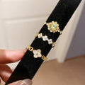 2026 New Copper Zircon Flower Open Ring For Women Elegant Light Luxury Forest Style view 4