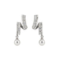 Elegant Full Paved Zircon Faux Pearl Ring And Stud Earrings Jewelry Set Luxury Light Luxury Fashion Accessories view 5