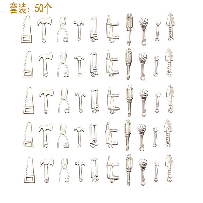Mini Metallic Hand Tool Metal Charms for Jewelry and Craft Projects