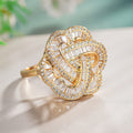 Delicate Princess Heart Three Petal Flower Ring, Heavy Craft Light Luxury Finger Ring view 5