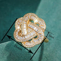 Delicate Princess Heart Three Petal Flower Ring, Heavy Craft Light Luxury Finger Ring view 4