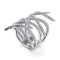 Light Luxury Line Tentacle Wax Setting Ring For Women, Elegant Sweet Cool Fashion Jewelry view 2