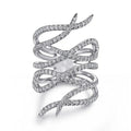 Light Luxury Line Tentacle Wax Setting Ring For Women, Elegant Sweet Cool Fashion Jewelry view 1