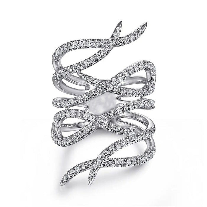 Light Luxury Line Tentacle Wax Setting Ring For Women, Elegant Sweet Cool Fashion Jewelry
