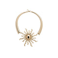 Old Money Iron Sun Pendant Choker Necklace For Women Geometric Light Luxury Statement Jewelry view 5