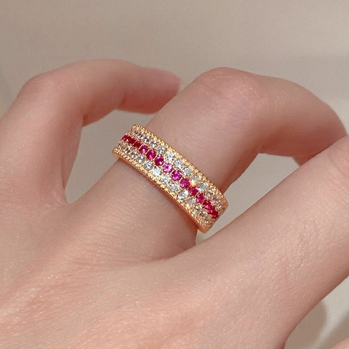 Sweet Elegant Classic Wax Set Zircon Ring For Women, Commuter Style Valentine's Day Gift