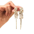 Copper Floral Tassel Drop Earrings For Women, Beach Vacation Light Luxury Statement Studs view 5