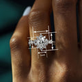 Sparkling Snowflake Flower Ring For Women Elegant Valentine Engagement Jewelry Accessories view 4