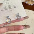 Elegant Korean Style Zircon Studs With Transparent Acrylic Round Hoop Drop Minimal Luxury Commuter Earrings view 3