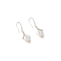 Elegant Korean Pearl Pendant Tassel Drop Earrings With Rhinestone Inlaid Alloy French Style Earrings view 5