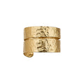 European Style Light Luxury Iron Crumpled Irregular Round Open Bangle For Women view 5