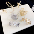 European American Style Iron Metallic Pleated Starfish Open Cuff Bracelet Jewelry Set for Women Vacation Fashion view 4