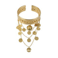 European Style Alloy Bangle With Round Portrait Pendant Unique Designer Arm Cuff Jewelry view 5