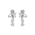Copper Zircon Bow Heart Clip-on Earrings For Women Light Luxury Non-Pierced Ear Jewelry view 5
