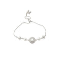 Light Luxury Copper Beaded Bracelet With Sparkling Zircon Flower And Round Geometric Charms view 5