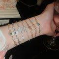 Light Luxury Copper Beaded Bracelet With Sparkling Zircon Flower And Round Geometric Charms view 2