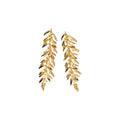 European American Metal Leaf Tassel Drop Earrings With Silver Pins Light Luxury Niche Design view 5