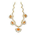 Court Style Alloy Rhinestone Fan Pendant Necklace And Stud Earrings Jewelry Set For Women view 5