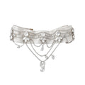 French Vintage Sparkling Lace Crystal Flower Teardrop Choker Necklace For Women view 5