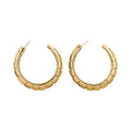 2026 New Metal Wrinkled C Shape Stud Earrings With Silver Pins European Geometric Elegant Design view 5
