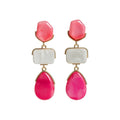 Dopamine Color Resin Square Teardrop Pendant Drop Earrings Vacation Style Earrings view 5
