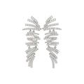 18K Gold Plated Copper Geometric Zircon Tassel Stud Earrings For Evening Dress view 5