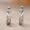 Premium Twisted Hoop Earrings With Hollow Cross Line Design, Simple Commuter Ear Cuffs view 3