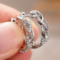 Premium Twisted Hoop Earrings With Hollow Cross Line Design, Simple Commuter Ear Cuffs view 2