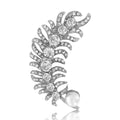 Luxury Alloy Rhinestone Feather Brooch Pin For Suits And Dresses view 2