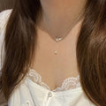 Old Money Faux Pearl Zircon Geometric Round Pendant Necklace For Women Luxury Clavicle Chain view 4