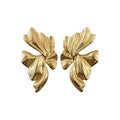 Irregular Geometric Textured Metal Stud Earrings With Silver Pins, Vintage Minimalist Statement Style view 5