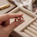 Elegant Enamel Ladybug Pearl Rhinestone Stud Earrings For Women Fashion Personality Jewelry Earrings view 4