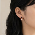 Elegant Enamel Ladybug Pearl Rhinestone Stud Earrings For Women Fashion Personality Jewelry Earrings view 2