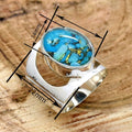 Oval Faux Marble Sticker Ring For Women, Hollow Vintage Ring With Side Diagonal Carved Design view 4