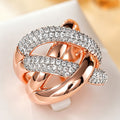 Chunky Twisted Rope Wrap Ring For Women Statement Party Wax Set Zircon Jewelry view 5
