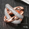 Chunky Twisted Rope Wrap Ring For Women Statement Party Wax Set Zircon Jewelry view 4